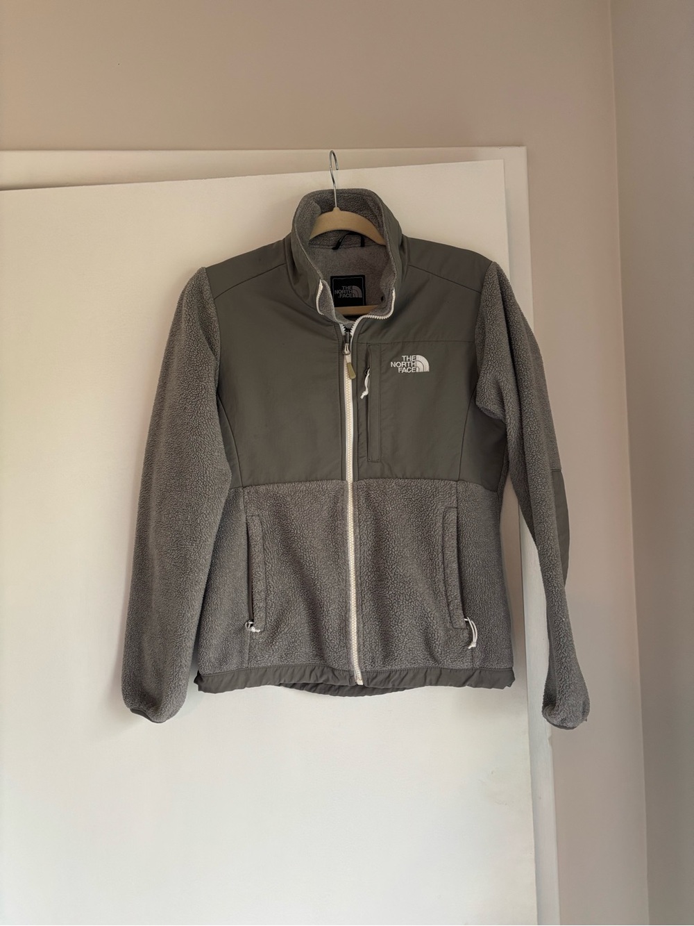 The North Face Light Gray Sherpa Fleece Jacket